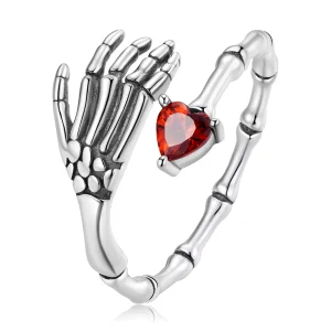 (immagine per) Anello aperto tipo Pandora Mano Teschio - SCR876