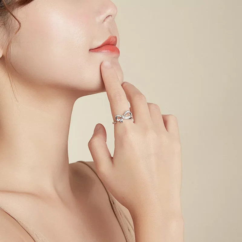 (immagine per) Anello aperto tipo Pandora Nastro di prua - BSR158 - Visualizza 7