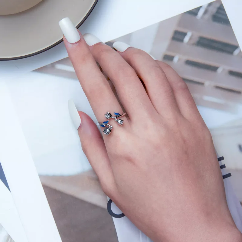 (immagine per) Anello aperto tipo Pandora Orchidea - BSR287 - Visualizza 6