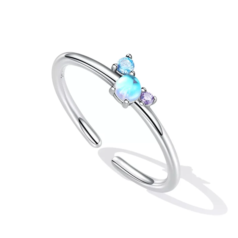 (immagine per) Anello aperto tipo Pandora Pietra lunare colorata - SCR824 - Visualizza 5