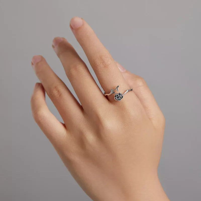 (immagine per) Anello aperto tipo Pandora Rosa spinosa - BSR196 - Visualizza 8