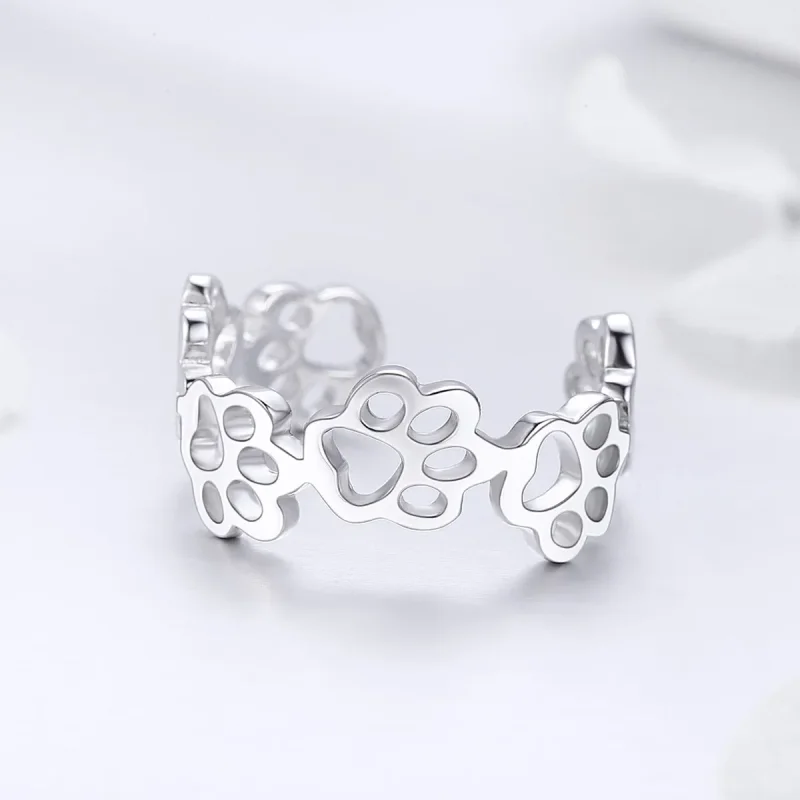 (immagine per) Anello aperto tipo Pandora Sentiero della zampa - SCR424 - Visualizza 3