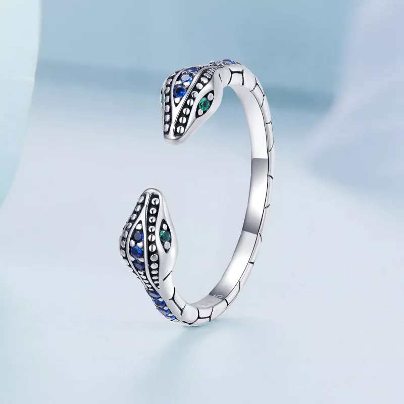 (immagine per) Anello aperto tipo Pandora Serpente a due teste - BSR317-BU - Visualizza 2