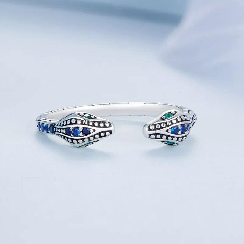 (immagine per) Anello aperto tipo Pandora Serpente a due teste - BSR317-BU - Visualizza 3