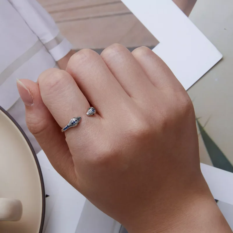 (immagine per) Anello aperto tipo Pandora Serpente a due teste - BSR317-BU - Visualizza 5