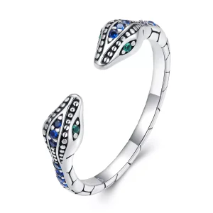 (immagine per) Anello aperto tipo Pandora Serpente a due teste - BSR317-BU