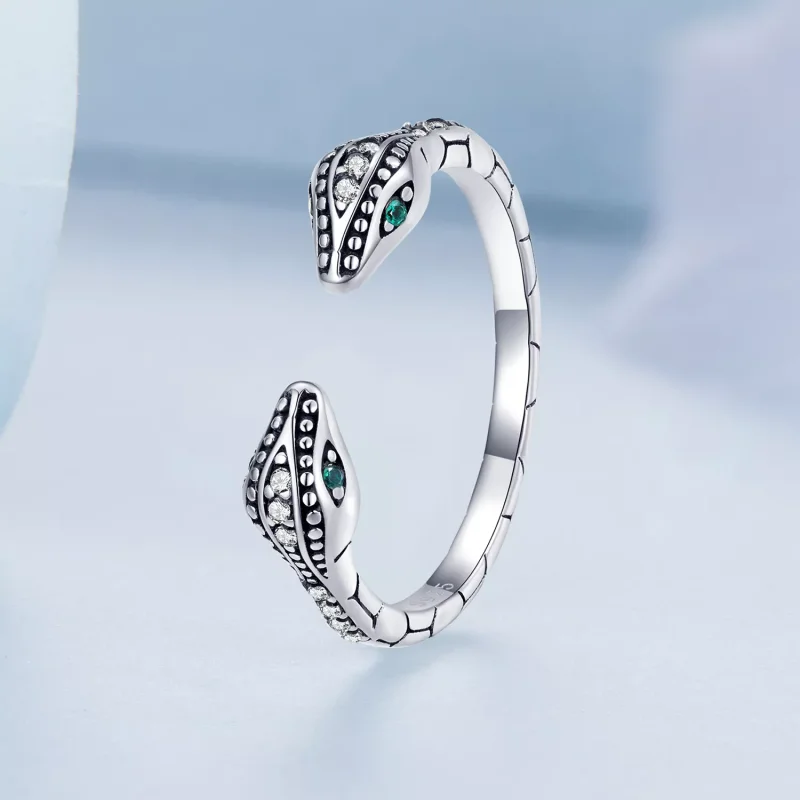 (immagine per) Anello aperto tipo Pandora Serpente a due teste - BSR317 - Visualizza 2