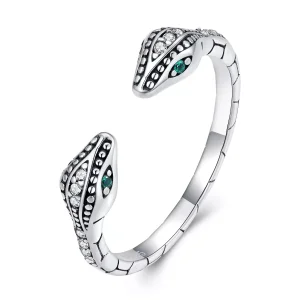 (immagine per) Anello aperto tipo Pandora Serpente a due teste - BSR317
