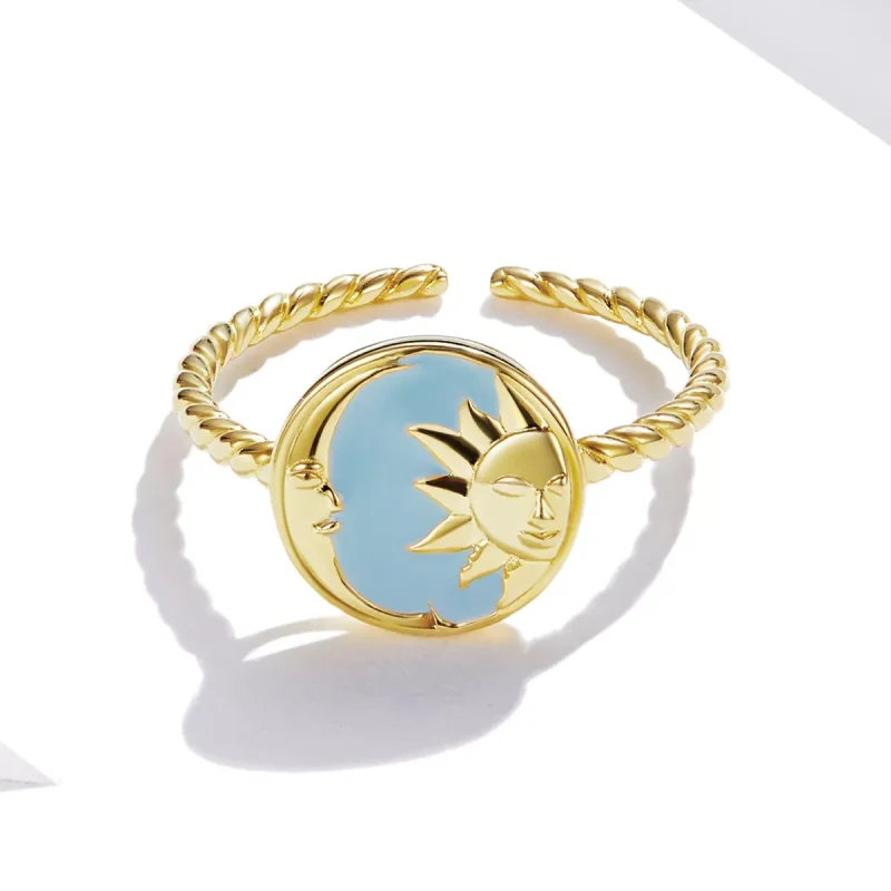 (immagine per) Anello aperto tipo Pandora Sole e Luna brillano insieme - SCR732 - Visualizza 3