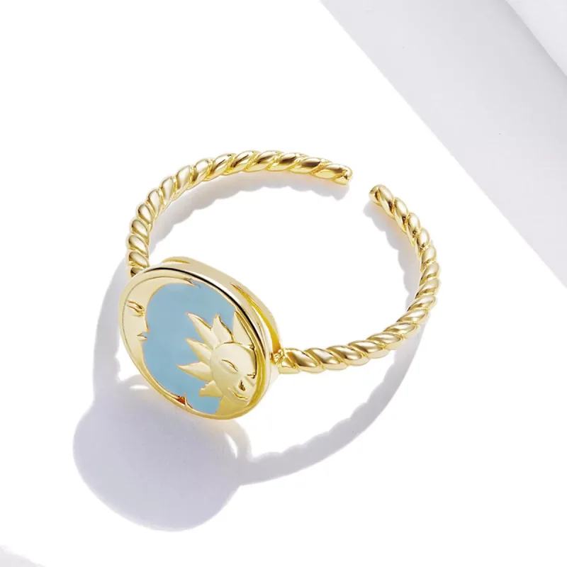 (immagine per) Anello aperto tipo Pandora Sole e Luna brillano insieme - SCR732 - Visualizza 4