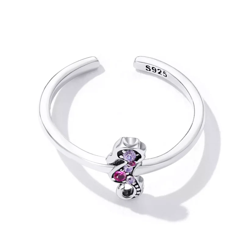 (immagine per) Anello aperto tipo Pandora Squisito cavalluccio marino - SCR816 - Visualizza 4
