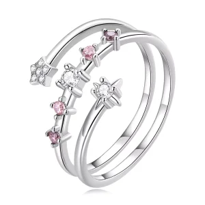 (immagine per) Anello aperto tipo Pandora Stelle multistrato - BSR310