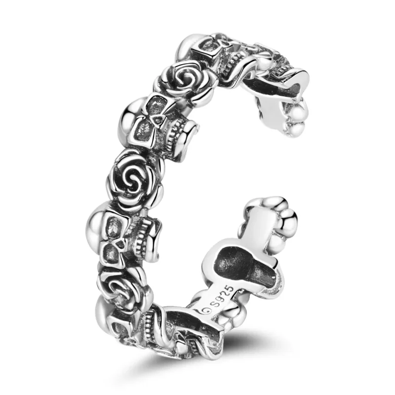 (immagine per) Anello aperto tipo Pandora Teschio Rosa - BSR218