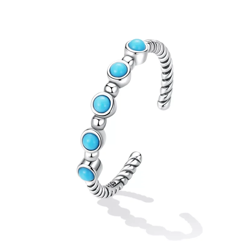 (immagine per) Anello aperto tipo Pandora Torsione Turchese - SCR823 - Visualizza 2
