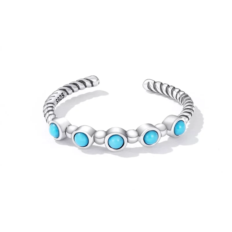 (immagine per) Anello aperto tipo Pandora Torsione Turchese - SCR823 - Visualizza 3