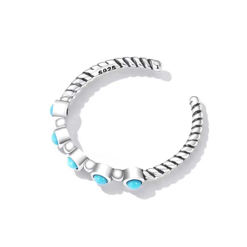 (immagine per) Anello aperto tipo Pandora Torsione Turchese - SCR823 - Visualizza 4