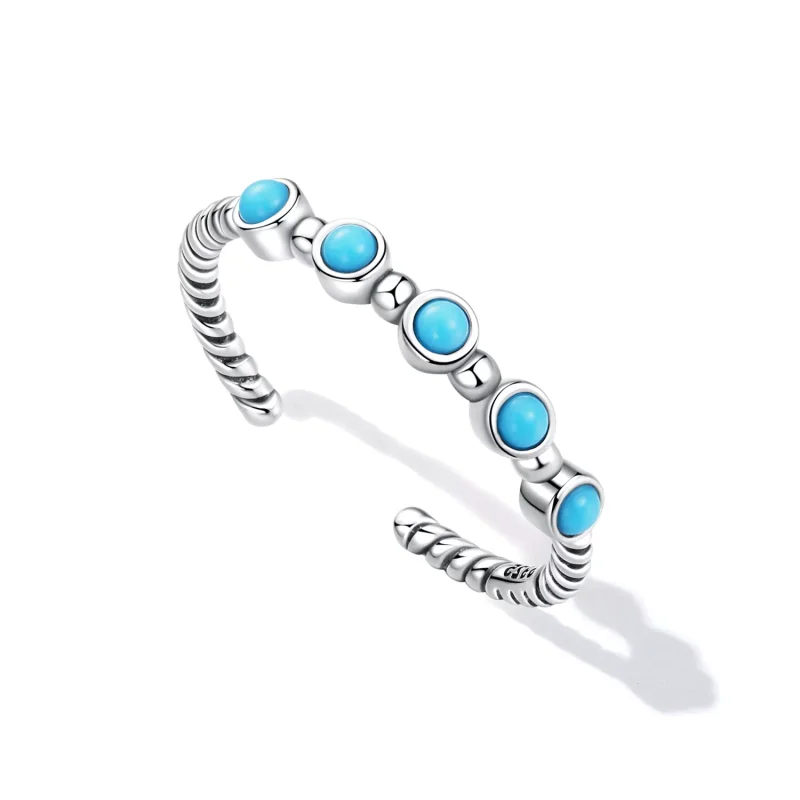 (immagine per) Anello aperto tipo Pandora Torsione Turchese - SCR823 - Visualizza 5
