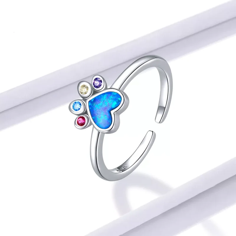 (immagine per) Anello aperto tipo Pandora Zampa adorabile - BSR172 - Visualizza 2