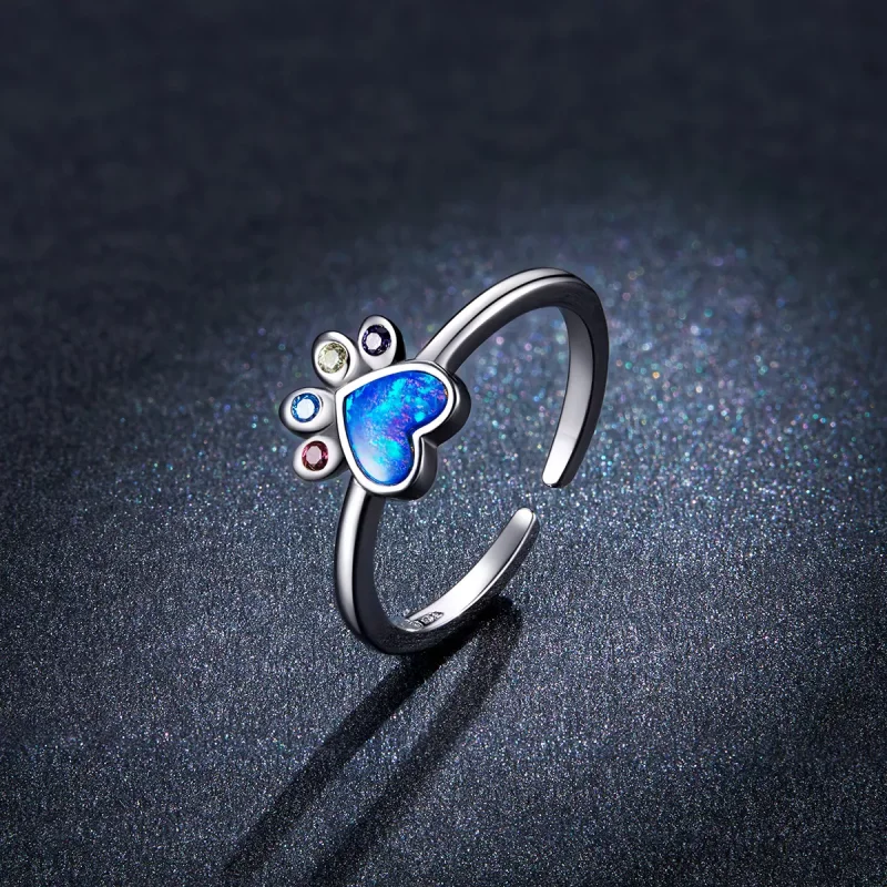 (immagine per) Anello aperto tipo Pandora Zampa adorabile - BSR172 - Visualizza 5