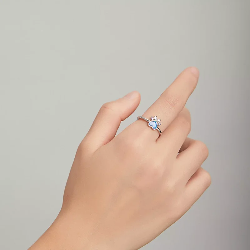 (immagine per) Anello aperto tipo Pandora Zampa adorabile - BSR172 - Visualizza 8