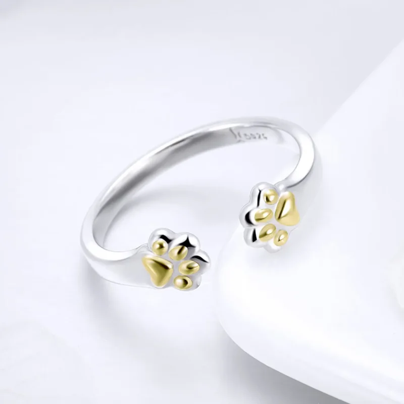 (immagine per) Anello aperto tipo Pandora Zampa di gatto - SCR430 - Visualizza 3