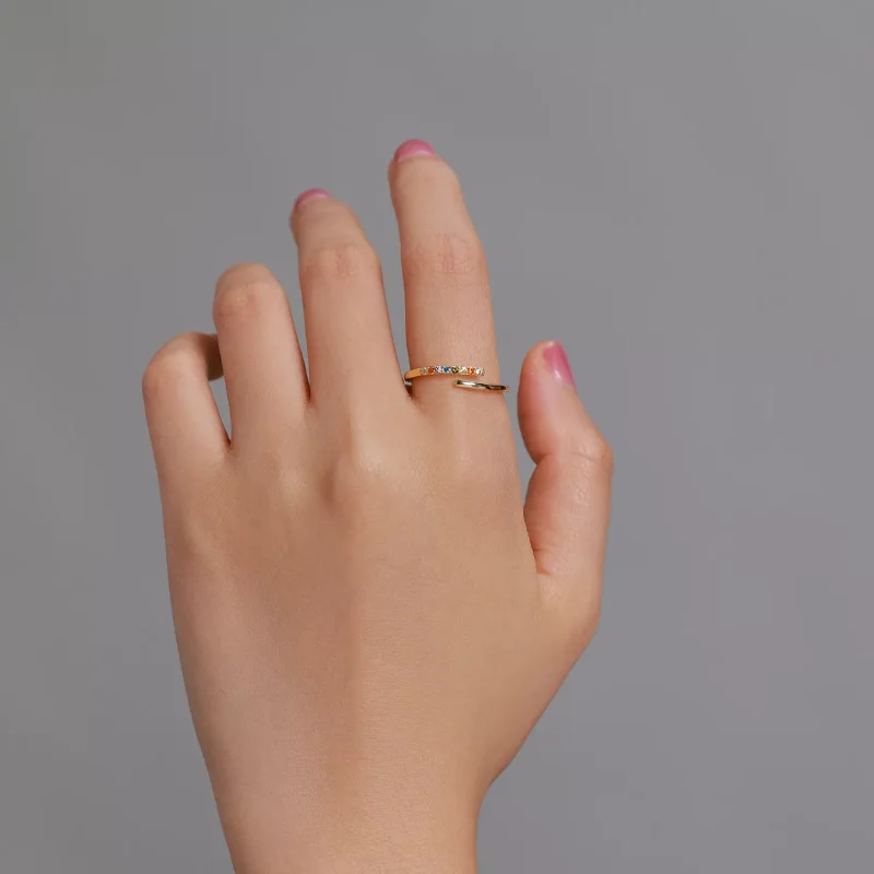 (immagine per) Anello aperto tipo Pandora Zirconia cubica semplice - SCR748 - Visualizza 5