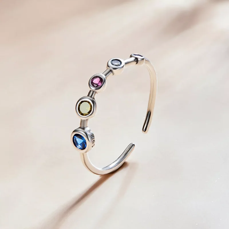 (immagine per) Anello aperto tipo Pandora Zirconio tondo semplice - SCR749 - Visualizza 2