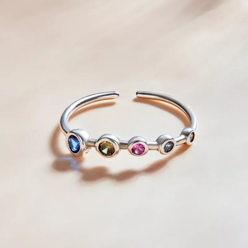 (immagine per) Anello aperto tipo Pandora Zirconio tondo semplice - SCR749 - Visualizza 3