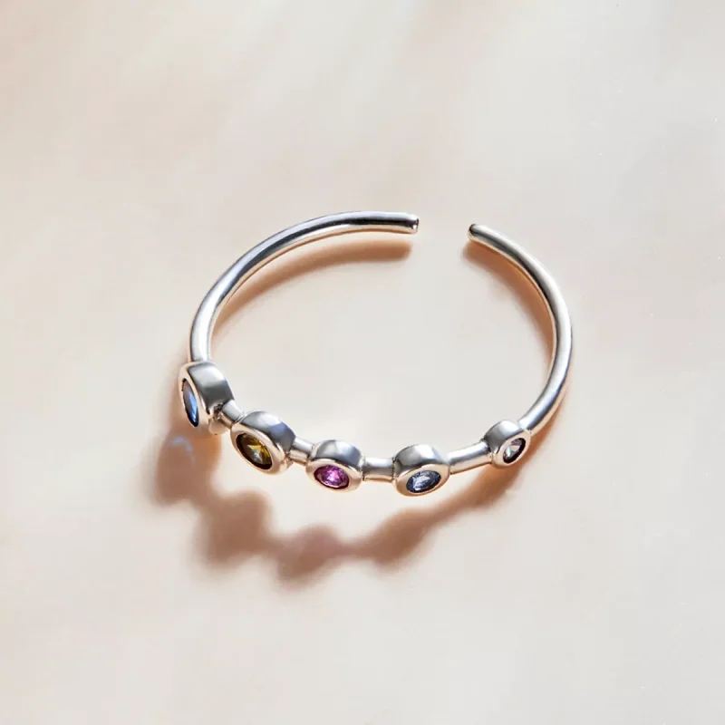 (immagine per) Anello aperto tipo Pandora Zirconio tondo semplice - SCR749 - Visualizza 4