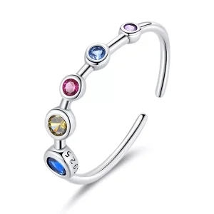 (immagine per) Anello aperto tipo Pandora Zirconio tondo semplice - SCR749