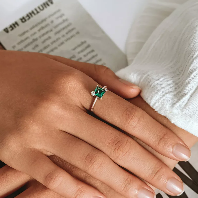 (immagine per) Anello aperto tipo Pandora Zirconio verde - SCR754 - Visualizza 7