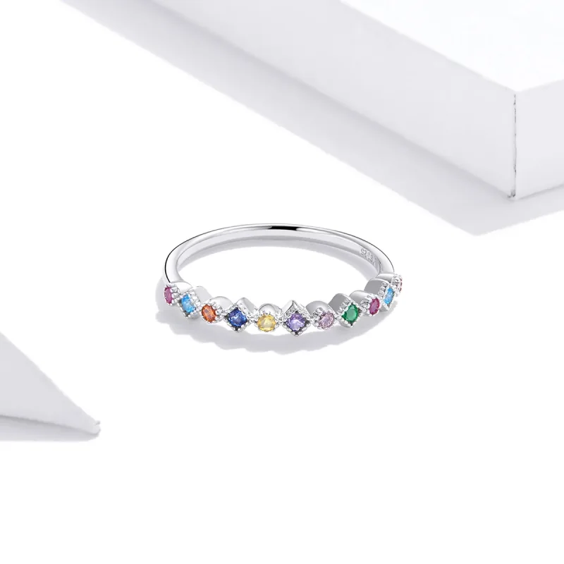 (immagine per) Anello tipo Pandora Arcobaleno - SCR697 - Visualizza 3