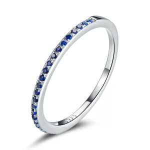 (immagine per) Anello tipo Pandora Aureola blu dell'oceano - SCR740-BU