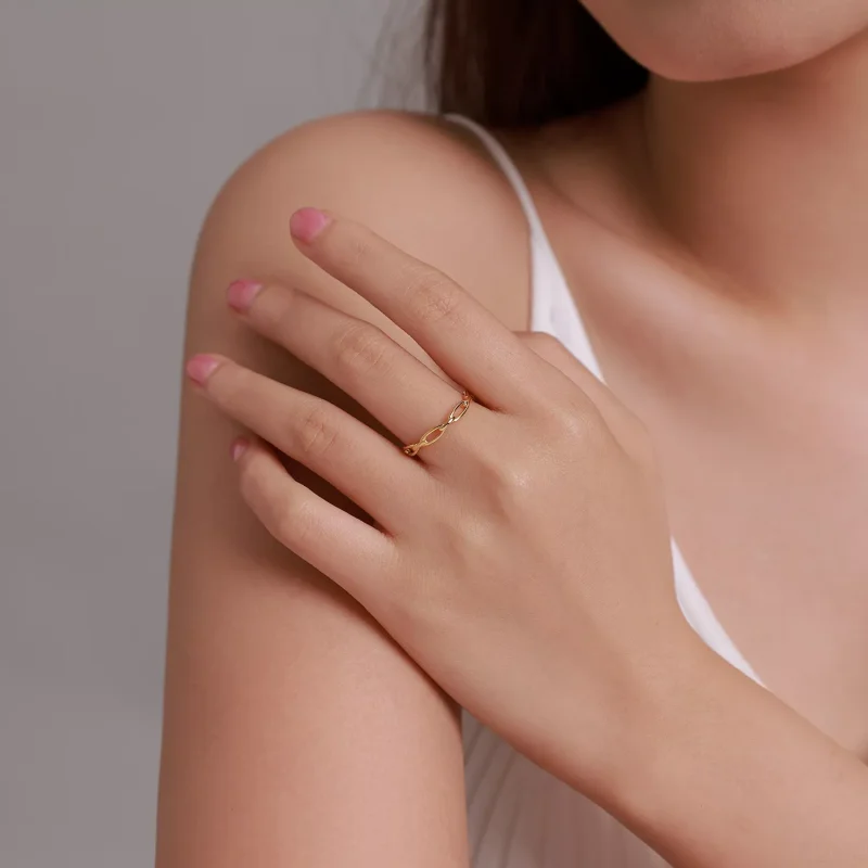 (immagine per) Anello tipo Pandora Catena francese - BSR211 - Visualizza 3