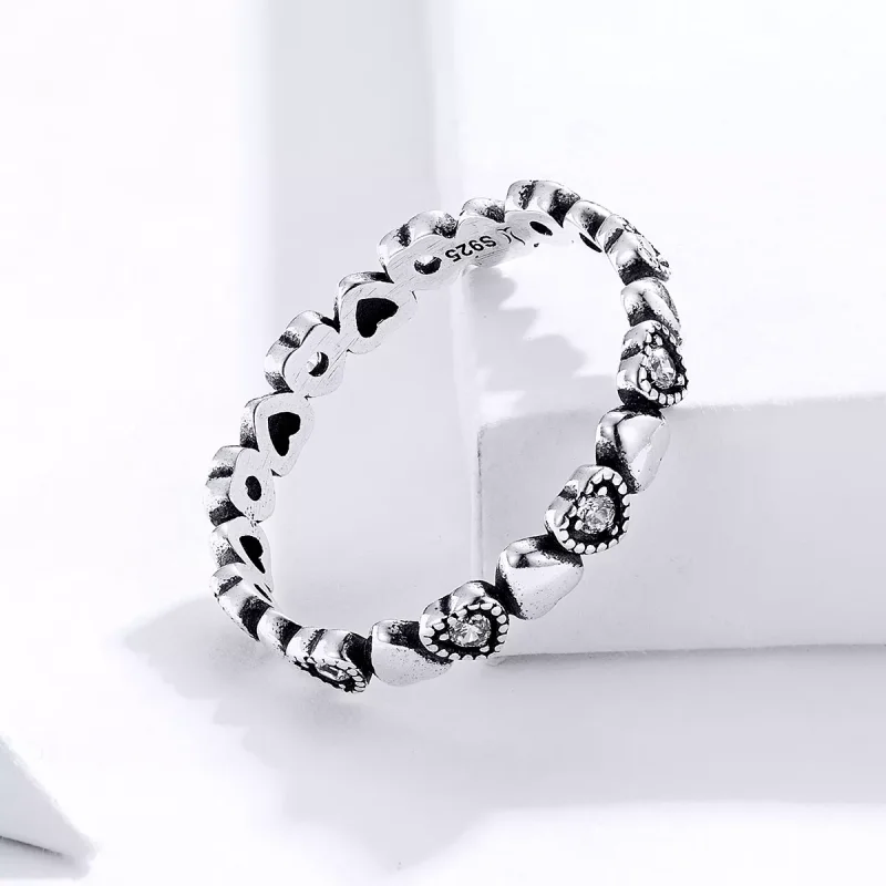(immagine per) Anello tipo Pandora Cuori incrociati - SCR140-WH - Visualizza 2