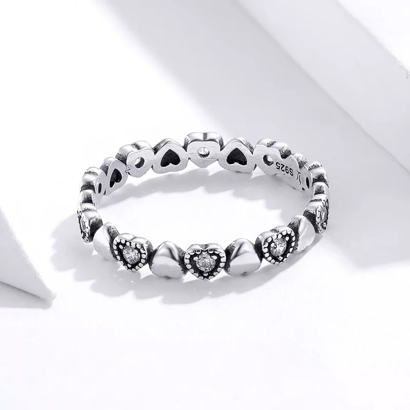 (immagine per) Anello tipo Pandora Cuori incrociati - SCR140-WH - Visualizza 3