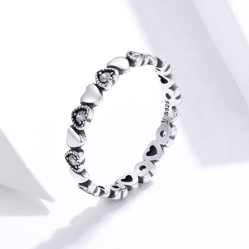 (immagine per) Anello tipo Pandora Cuori incrociati - SCR140-WH - Visualizza 4