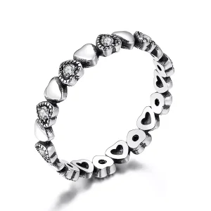 (immagine per) Anello tipo Pandora Cuori incrociati - SCR140-WH