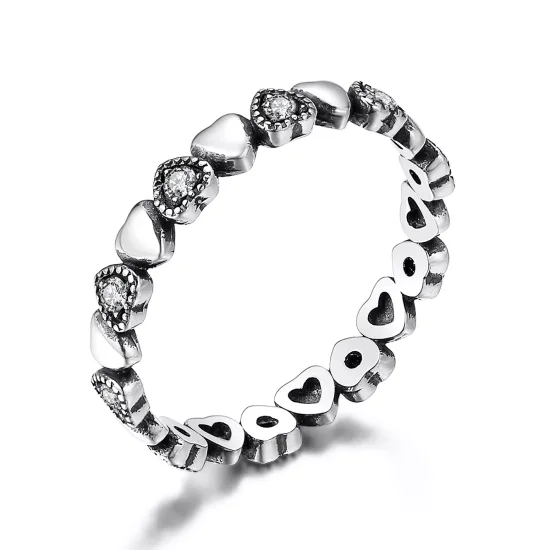 (immagine per) Anello tipo Pandora Cuori incrociati - SCR140-WH