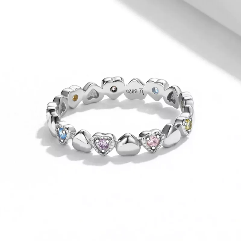 (immagine per) Anello tipo Pandora Cuori incrociati - SCR140 - Visualizza 3