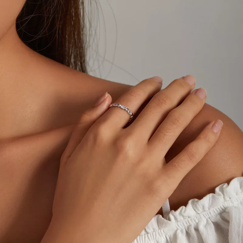 (immagine per) Anello tipo Pandora Cuori incrociati - SCR140 - Visualizza 6