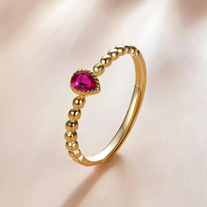 (immagine per) Anello tipo Pandora Goccia d'acqua di rose - SCR745 - Visualizza 2