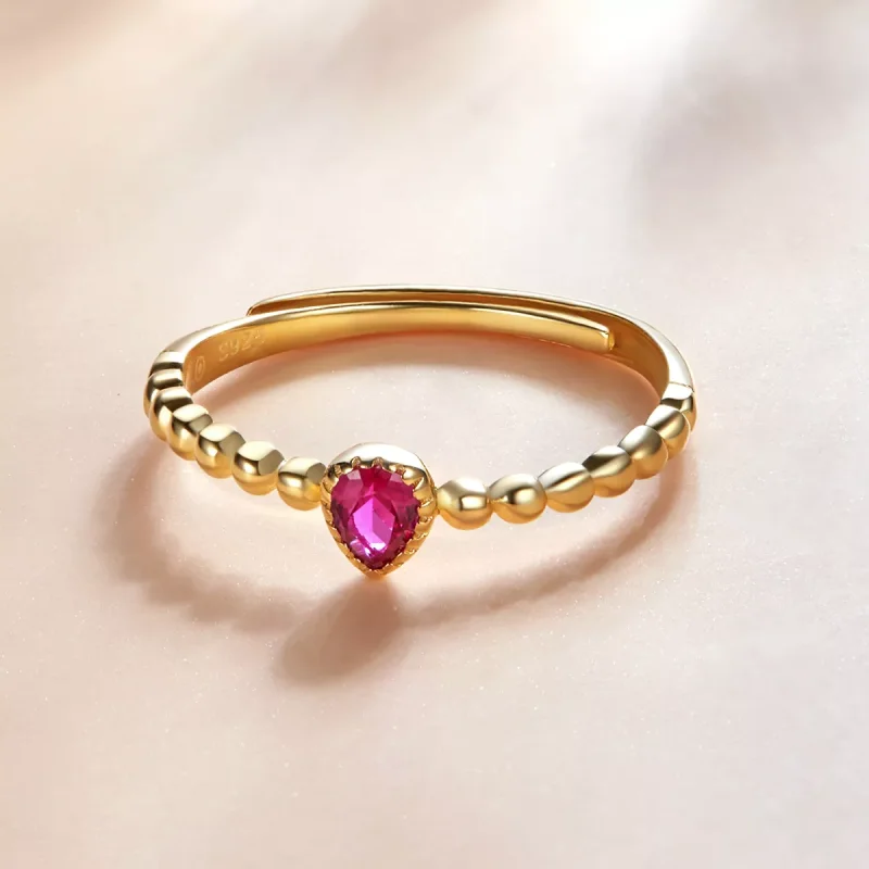 (immagine per) Anello tipo Pandora Goccia d'acqua di rose - SCR745 - Visualizza 4