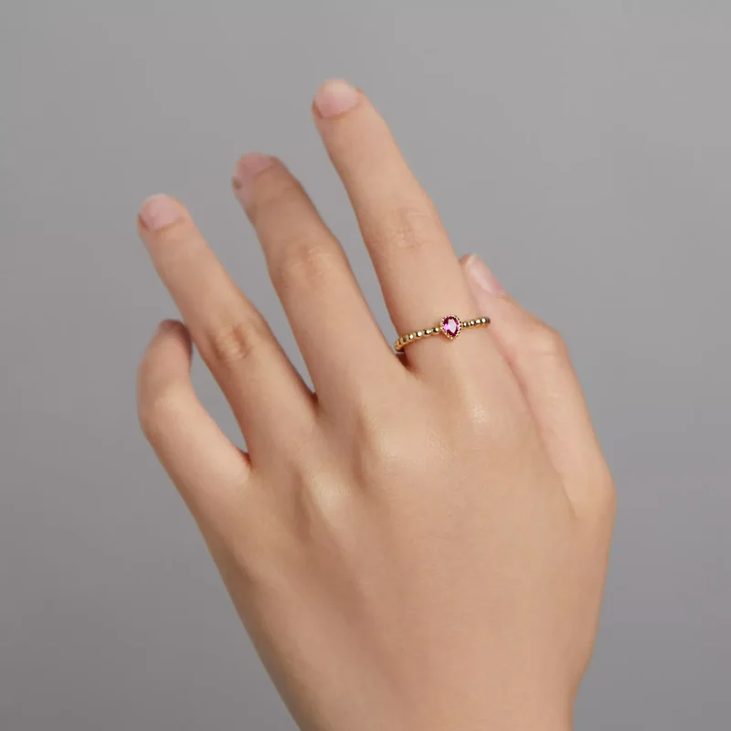 (immagine per) Anello tipo Pandora Goccia d'acqua di rose - SCR745 - Visualizza 8