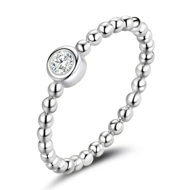 (immagine per) Anello tipo Pandora Semplice - Zirconio rotondo - BSR208-A