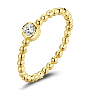 (immagine per) Anello tipo Pandora Semplice - Zirconio rotondo - BSR208