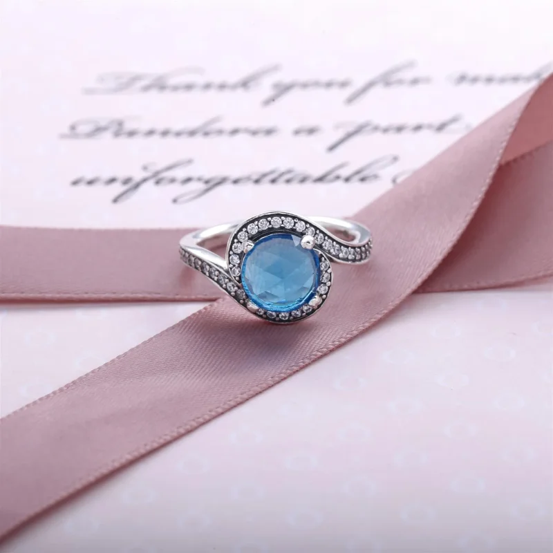 (immagine per) Anello Solitario Glaciale con zaffiro- 190968NBS - Anelli | PANDORA - Visualizza 2