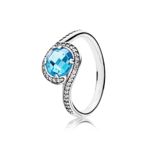 (immagine per) Anello Solitario Glaciale con zaffiro- 190968NBS - Anelli | PANDORA