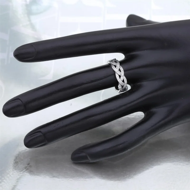 (immagine per) Anello intrecciato in argento con zirconia cubica - 190913CZ - Anelli | PANDORA - Visualizza 4