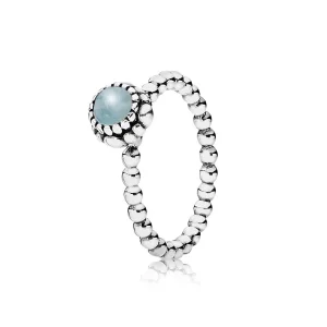 (immagine per) Anello con pietra natale Marzo - 190854AQ - Anelli | PANDORA